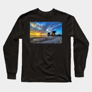 Anse Mamin Rock Formation at Sunset Saint Lucia Caribbean Long Sleeve T-Shirt